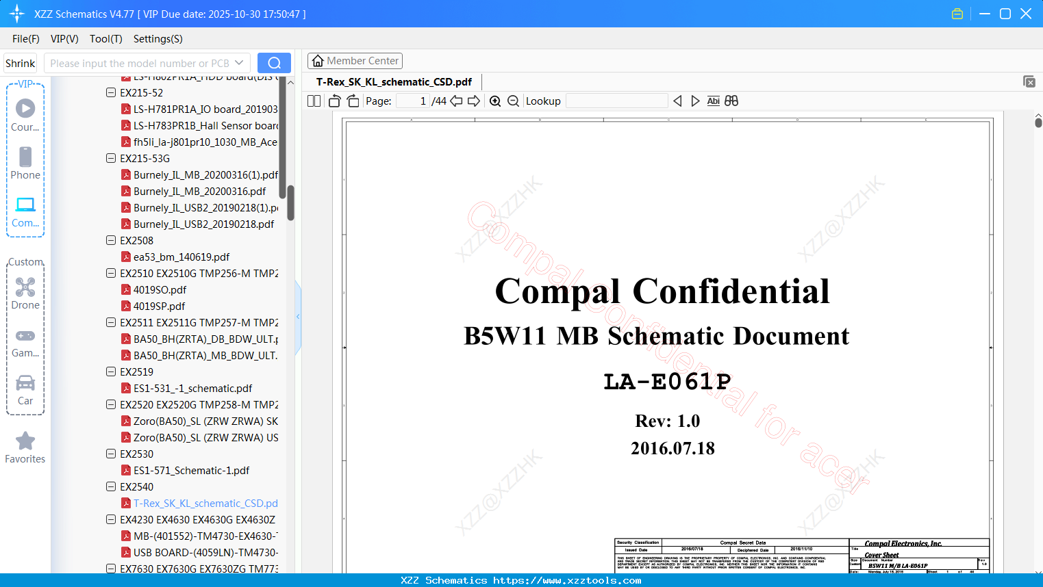 Laptop ACER T-Rex_SK_KL_schematic_CSD